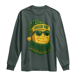 Christmas GB Long Sleeve Shirt Gifts for Sports Fans Santa Hat TS10 Dark Forest Green Print Your Wear