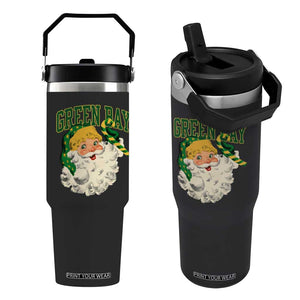 Christmas GB Fan Flip Straw Tumbler Vintage Varsity Retro Santa Claus Face Game Day TS10 One Size: 30 oz Black Print Your Wear