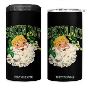 Christmas GB Fan 4 in 1 Can Cooler Tumbler Vintage Varsity Retro Santa Claus Face Game Day TS10 One Size: 16 oz Black Print Your Wear