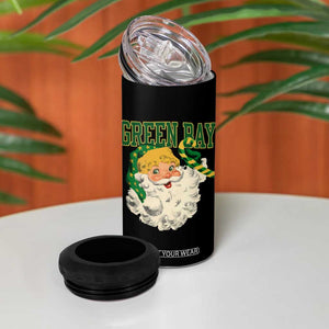 Christmas GB Fan 4 in 1 Can Cooler Tumbler Vintage Varsity Retro Santa Claus Face Game Day TS10 Print Your Wear