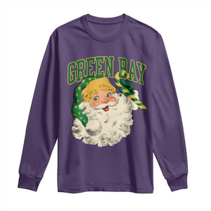 Christmas GB Fan Long Sleeve Shirt Vintage Varsity Retro Santa Claus Face Game Day TS10 Purple Print Your Wear