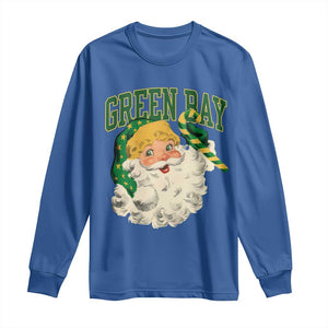 Christmas GB Fan Long Sleeve Shirt Vintage Varsity Retro Santa Claus Face Game Day TS10 Royal Blue Print Your Wear