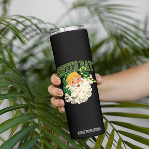 Christmas GB Fan Skinny Tumbler Vintage Varsity Retro Santa Claus Face Game Day TS10 Print Your Wear
