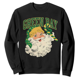 Christmas Green Bay Fan Sweatshirt Vintage Varsity Retro Santa Claus Face Game Day TS10 Black Print Your Wear