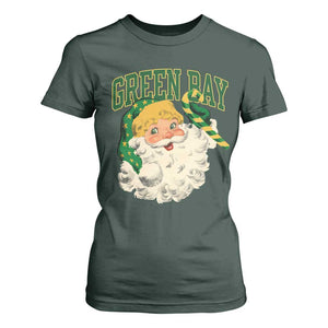 Christmas GB Fan T Shirt For Women Vintage Varsity Retro Santa Claus Face Game Day TS10 Dark Forest Green Print Your Wear