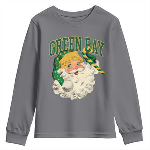 Christmas GB Fan Youth Sweatshirt Vintage Varsity Retro Santa Claus Face Game Day TS10 Charcoal Print Your Wear