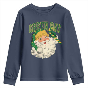 Christmas GB Fan Youth Sweatshirt Vintage Varsity Retro Santa Claus Face Game Day TS10 Navy Print Your Wear