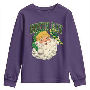 Christmas GB Fan Youth Sweatshirt Vintage Varsity Retro Santa Claus Face Game Day TS10 Purple Print Your Wear
