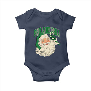 Christmas PFE Baby Onesie Vintage Varsity Retro Santa Face Game Day TS10 Navy Print Your Wear