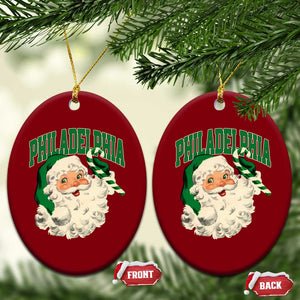 Christmas PFE Ceramic Ornament Vintage Varsity Retro Santa Face Game Day TS10 Print Your Wear