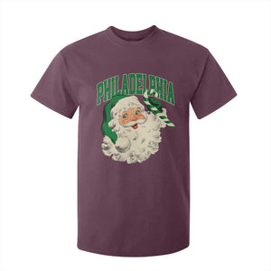 Christmas PFE T Shirt For Kid Vintage Varsity Retro Santa Face Game Day TS10 Maroon Print Your Wear