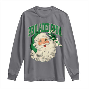 Christmas PFE Long Sleeve Shirt Vintage Varsity Retro Santa Face Game Day TS10 Charcoal Print Your Wear