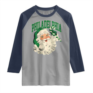Christmas PFE Raglan Shirt Vintage Varsity Retro Santa Face Game Day TS10 Sport Gray Navy Print Your Wear