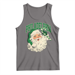 Christmas PFE Tank Top Vintage Varsity Retro Santa Face Game Day TS10 Deep Heather Print Your Wear