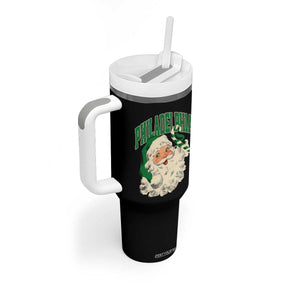 Christmas PFE Tumbler With Handle Vintage Varsity Retro Santa Face Game Day TS10 Print Your Wear