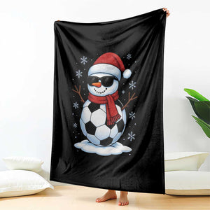 Christmas Soccer Snowman Throw Blanket Snowflakes Holiday Sports Xmas Pajamas Red Santa Hat TS10 Print Your Wear