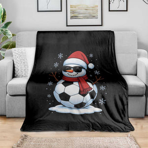 Christmas Soccer Snowman Throw Blanket Snowflakes Holiday Sports Xmas Pajamas Red Santa Hat TS10 Print Your Wear