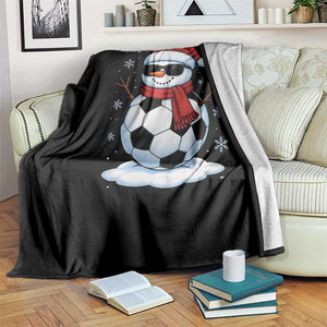 Christmas Soccer Snowman Throw Blanket Snowflakes Holiday Sports Xmas Pajamas Red Santa Hat TS10 Print Your Wear