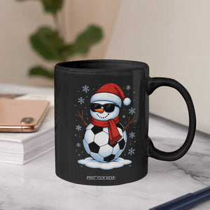 Christmas Soccer Snowman Coffee Mug Snowflakes Holiday Sports Xmas Pajamas Red Santa Hat TS10 Print Your Wear