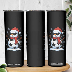 Christmas Soccer Snowman Skinny Tumbler Snowflakes Holiday Sports Xmas Pajamas Red Santa Hat TS10 Print Your Wear