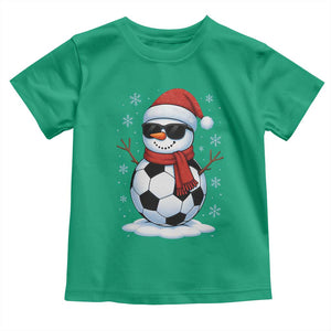 Christmas Soccer Snowman Toddler T Shirt Snowflakes Holiday Sports Xmas Pajamas Red Santa Hat TS10 Irish Green Print Your Wear