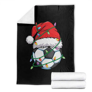 Soccer Christmas Throw Blanket Santa Hat Sports Xmas Pajamas TS10 Black Print Your Wear