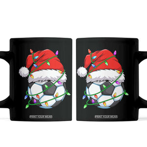 Soccer Christmas Coffee Mug Santa Hat Sports Xmas Pajamas TS10 Black Print Your Wear
