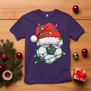 Soccer Christmas T Shirt Santa Hat Sports Xmas Pajamas TS10 Purple Print Your Wear