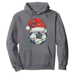 Soccer Christmas Hoodie Santa Hat Sports Xmas Pajamas TS10 Charcoal Print Your Wear