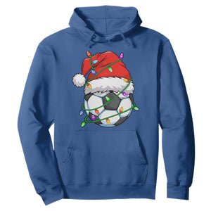 Soccer Christmas Hoodie Santa Hat Sports Xmas Pajamas TS10 Royal Blue Print Your Wear