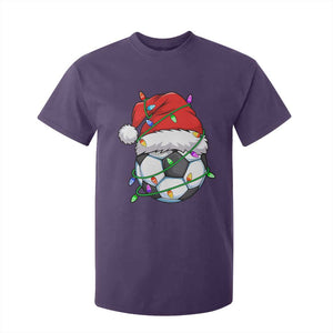 Soccer Christmas T Shirt For Kid Santa Hat Sports Xmas Pajamas TS10 Purple Print Your Wear