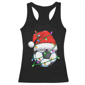 Soccer Christmas Racerback Tank Top Santa Hat Sports Xmas Pajamas TS10 Black Print Your Wear