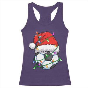 Soccer Christmas Racerback Tank Top Santa Hat Sports Xmas Pajamas TS10 Purple Print Your Wear