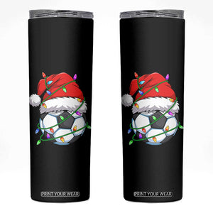 Soccer Christmas Skinny Tumbler Santa Hat Sports Xmas Pajamas TS10 Black Print Your Wear