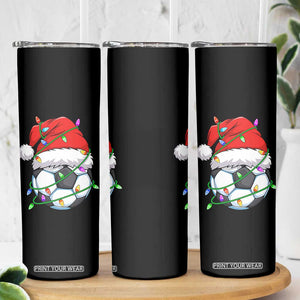 Soccer Christmas Skinny Tumbler Santa Hat Sports Xmas Pajamas TS10 Print Your Wear