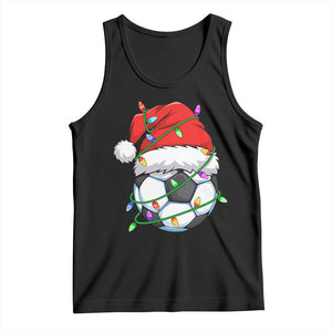 Soccer Christmas Tank Top Santa Hat Sports Xmas Pajamas TS10 Black Print Your Wear