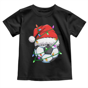 Soccer Christmas Toddler T Shirt Santa Hat Sports Xmas Pajamas TS10 Black Print Your Wear