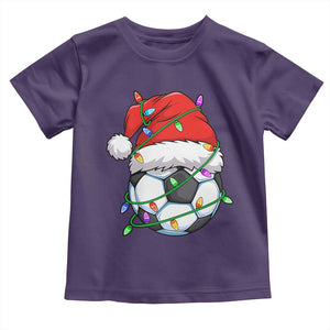 Soccer Christmas Toddler T Shirt Santa Hat Sports Xmas Pajamas TS10 Purple Print Your Wear