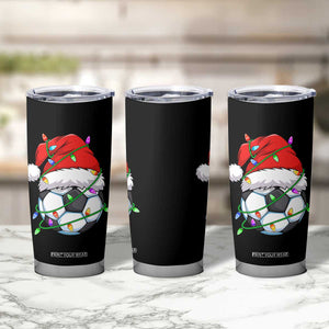 Soccer Christmas Tumbler Cup Santa Hat Sports Xmas Pajamas TS10 Print Your Wear