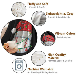 Christmas Baseball Throw Blanket Santa Hat Sports Men Boys Xmas Pajamas TS10 Print Your Wear