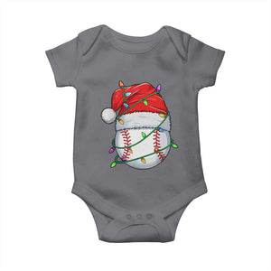 Christmas Baseball Baby Onesie Santa Hat Sports Men Boys Xmas Pajamas TS10 Charcoal Print Your Wear