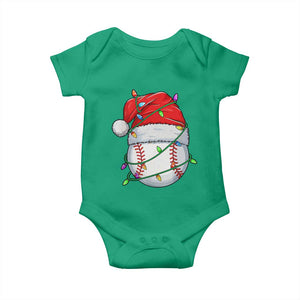 Christmas Baseball Baby Onesie Santa Hat Sports Men Boys Xmas Pajamas TS10 Irish Green Print Your Wear
