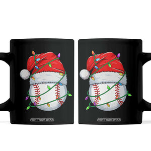 Christmas Baseball Coffee Mug Santa Hat Sports Men Boys Xmas Pajamas TS10 Black Print Your Wear