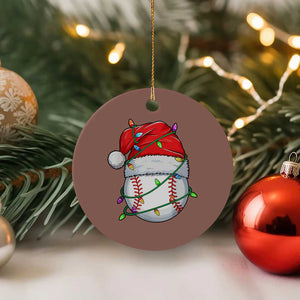 Christmas Baseball Ceramic Ornament Santa Hat Sports Men Boys Xmas Pajamas TS10 1pc Mocha Print Your Wear