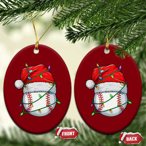 Christmas Baseball Ceramic Ornament Santa Hat Sports Men Boys Xmas Pajamas TS10 Print Your Wear