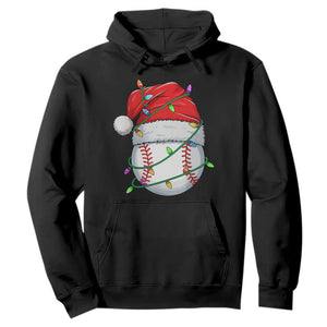 Christmas Baseball Hoodie Santa Hat Sports Men Boys Xmas Pajamas TS10 Black Print Your Wear