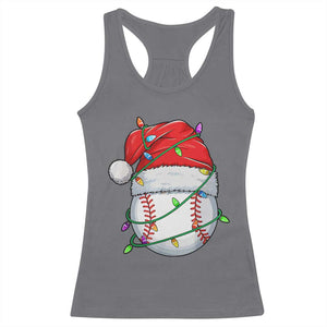 Christmas Baseball Racerback Tank Top Santa Hat Sports Men Boys Xmas Pajamas TS10 Charcoal Print Your Wear