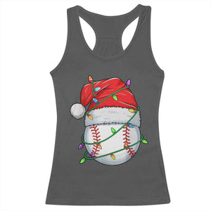Christmas Baseball Racerback Tank Top Santa Hat Sports Men Boys Xmas Pajamas TS10 Dark Heather Print Your Wear