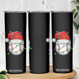Christmas Baseball Skinny Tumbler Santa Hat Sports Men Boys Xmas Pajamas TS10 Print Your Wear