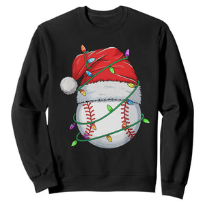 Christmas Baseball Sweatshirt Santa Hat Sports Men Boys Xmas Pajamas TS10 Black Print Your Wear